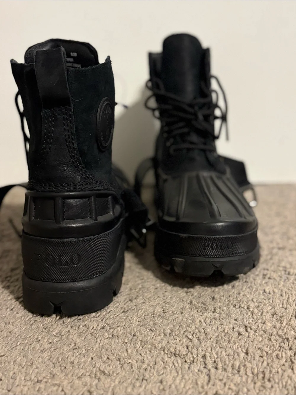 Polo by Ralph Lauren Men's Black Lace-Up Rain & Snow Boots